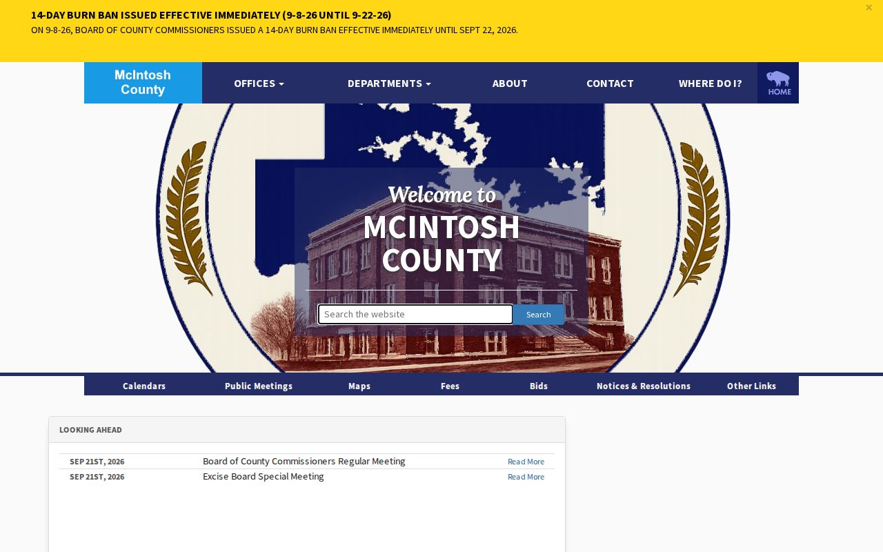 Official McIntosh County portal and local office navigation
